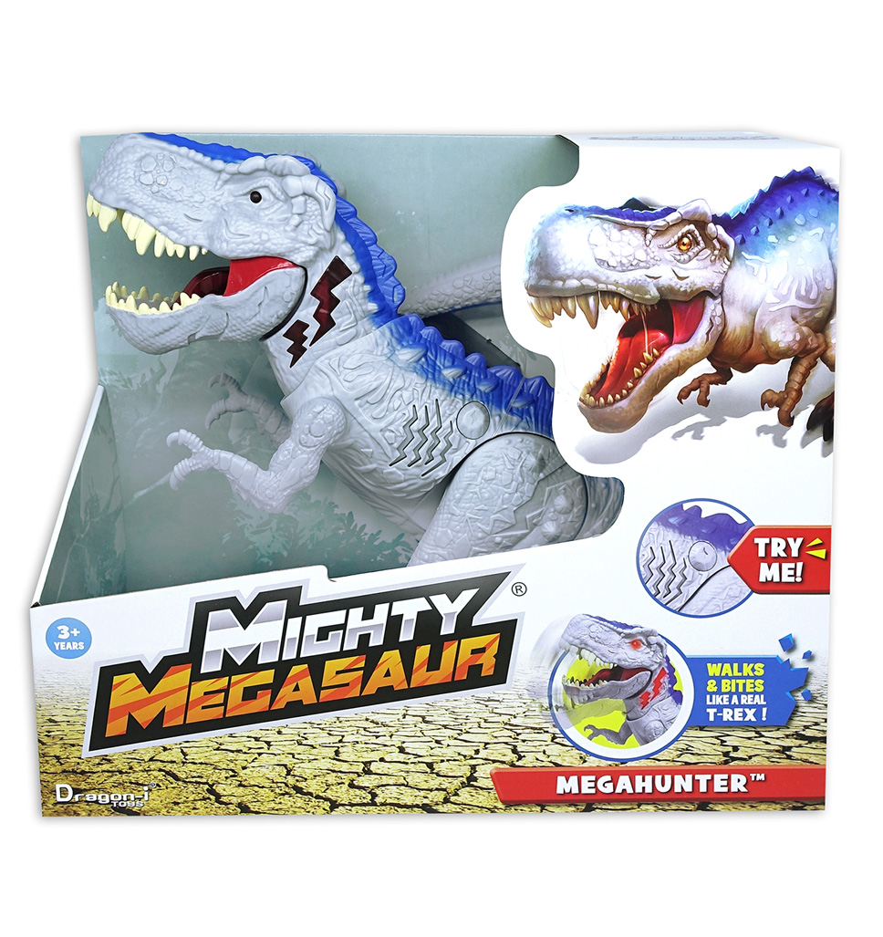 Mighty Megasaur - Battery Operated Walking Dinosaur Megahunter Toy - 2 Assorted