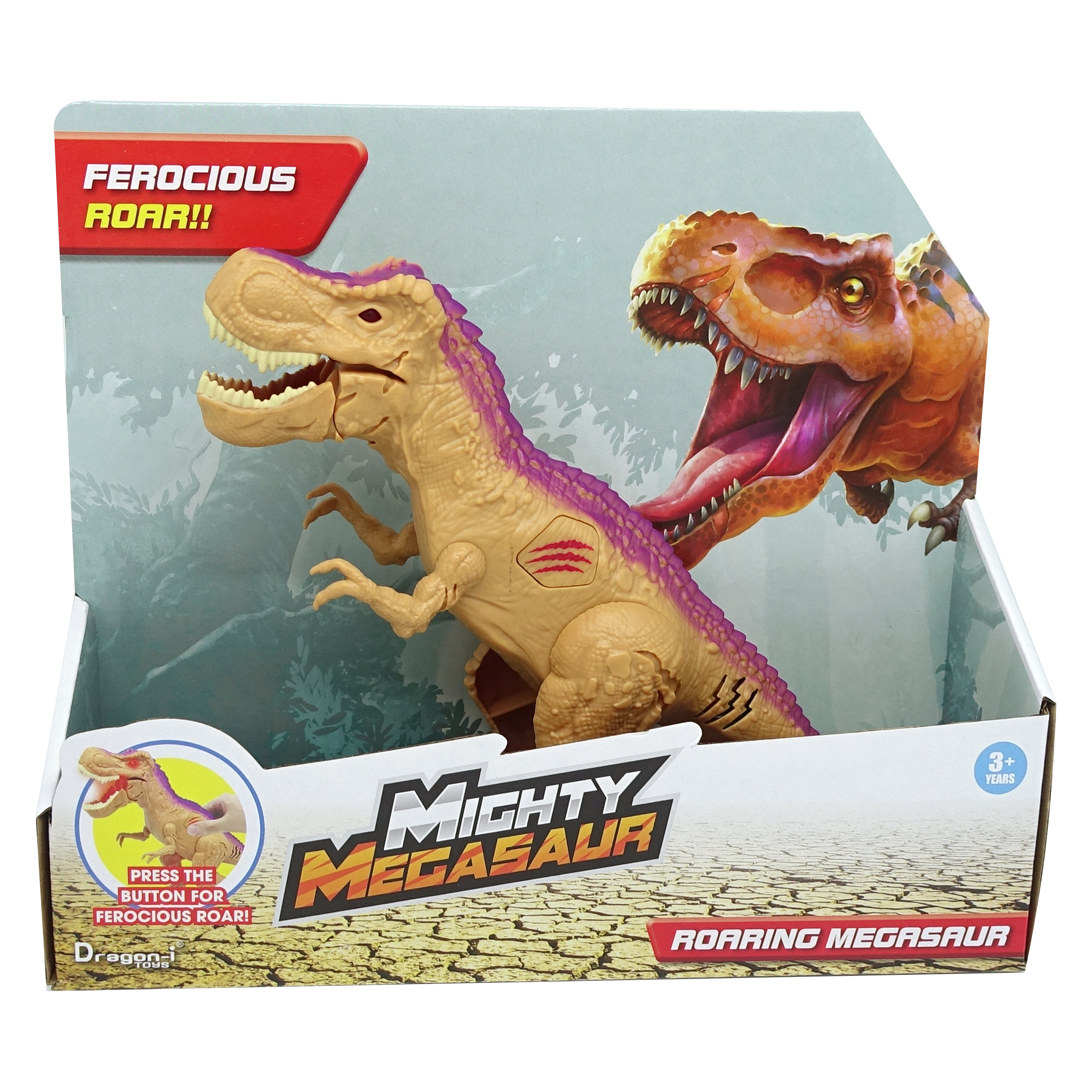Mighty Megasaur - New Light and Sound Dinosaurs Toy - 3 Assorted