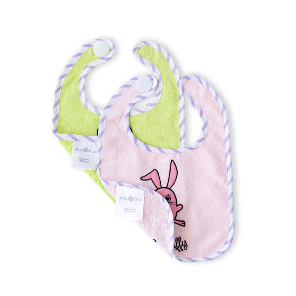 Milk & Moo - Cacha Frog and Canchin Baby Muslin Bib Set 2 Pieces