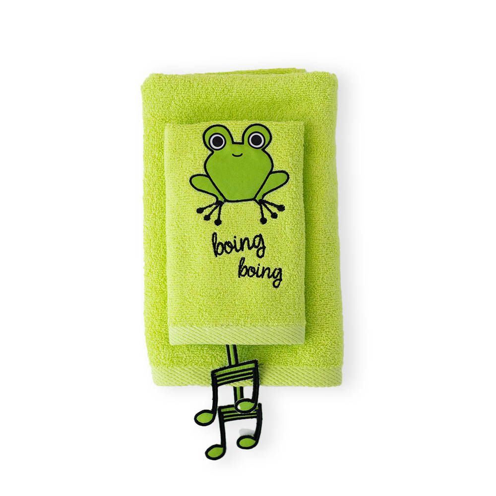 Milk & Moo - Cacha Frog Baby Towel Set Of 2 - Green