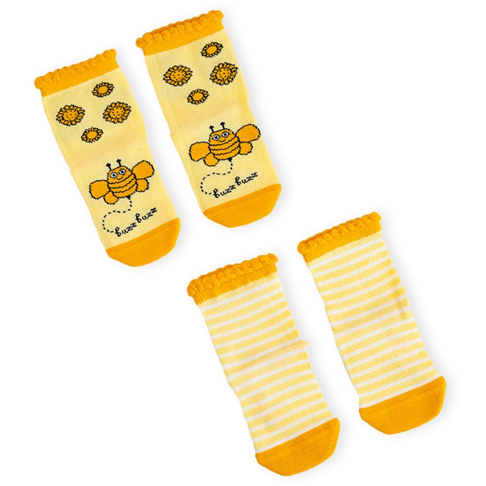 Milk&Moo Buzzy Bee & Canchin Rabbit Baby Socks 4pcs 0-12M