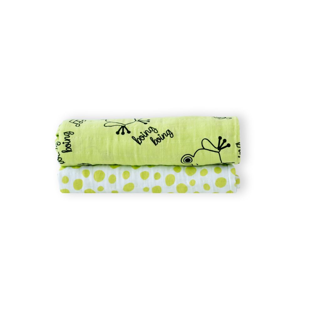 Milk&Moo Sprat Frog 2-Piece Muslin Swaddle