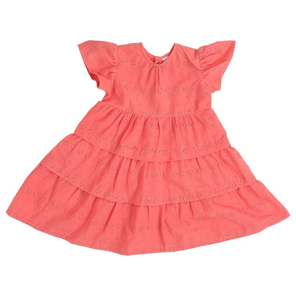 Mimmas World Hakoba Tiered Dress -Peach