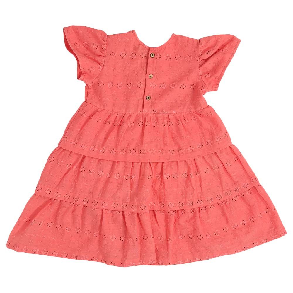 Mimmas World Hakoba Tiered Dress -Peach