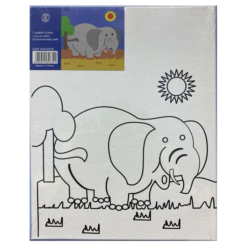 Mindset - Canvas Diy Painting Board With Colors - Elephant