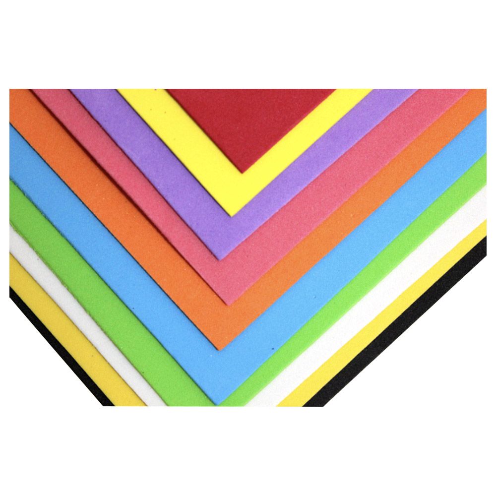 Mindset - Eva Colorful Foam Board/Sheet 10 Pcs Set - Art & Craft Paper
