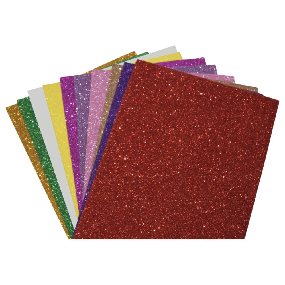 Mindset - Gliter Foam Board/Sheet 10 Pcs Set - Art & Craft Paper