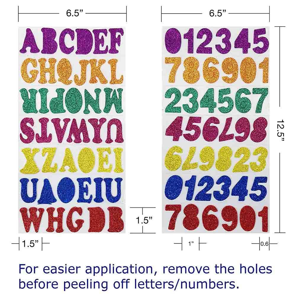 Mindset - Glitter Eva Foam Stickers, Numbers & Alphabet