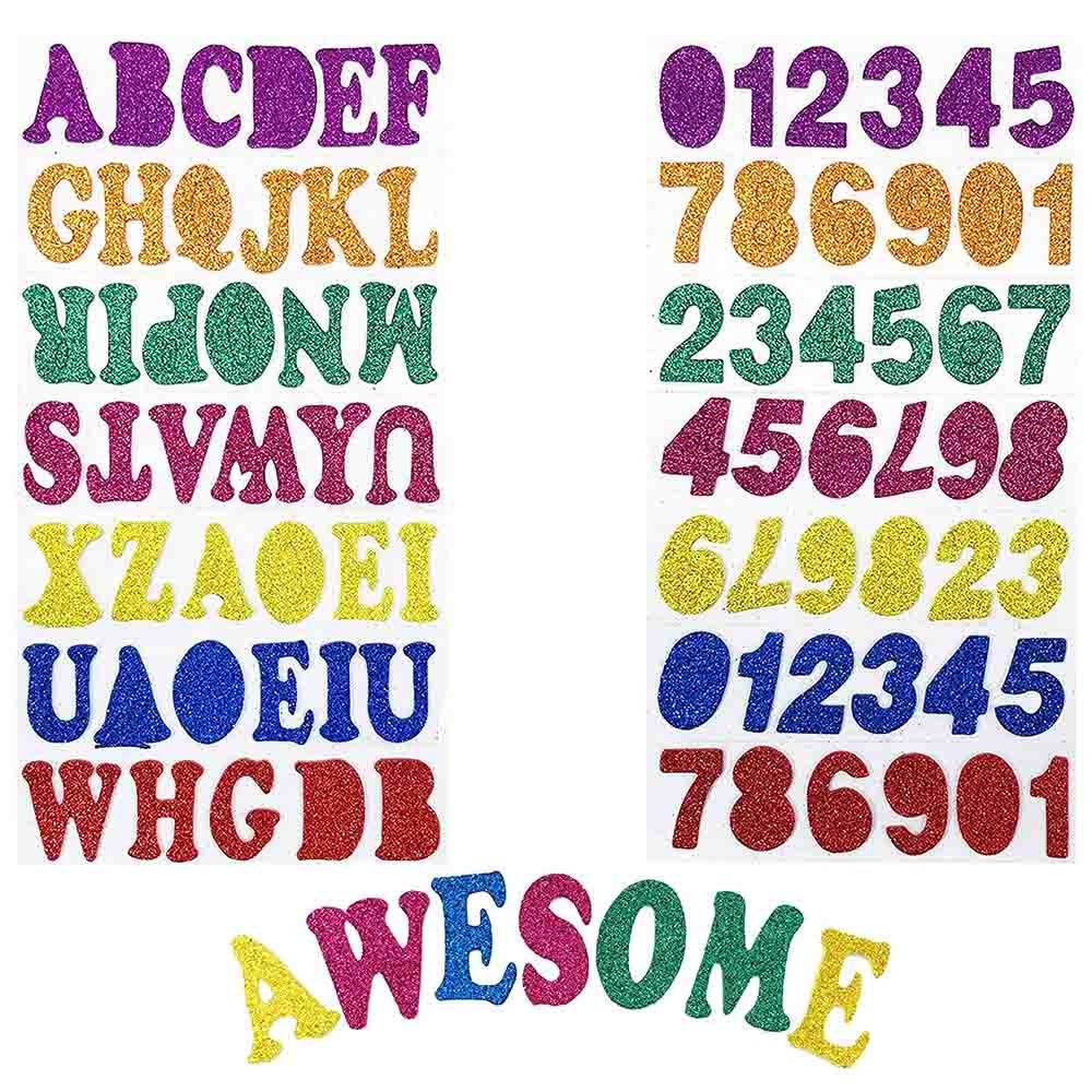 Mindset - Glitter Eva Foam Stickers, Numbers & Alphabet