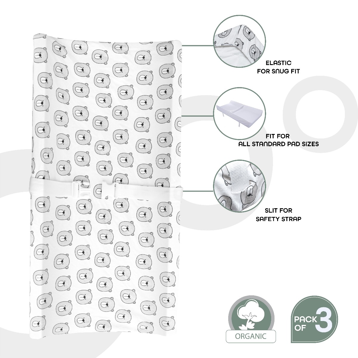 Moon - Changing pad sheets - White