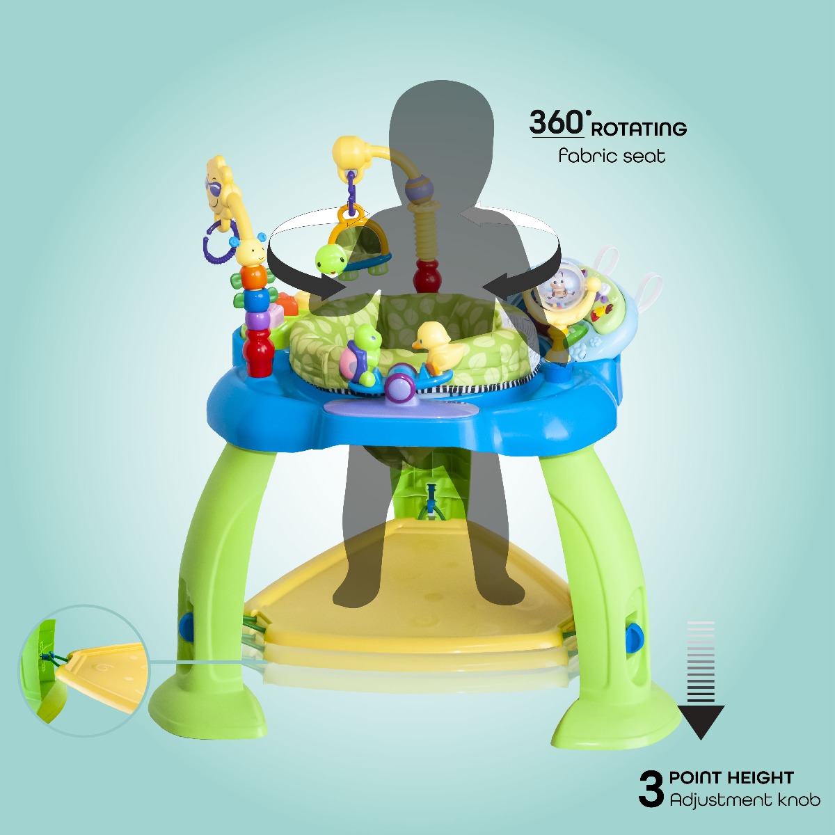 Moon - Baby Jumper Music and Interactive Toys - Blue