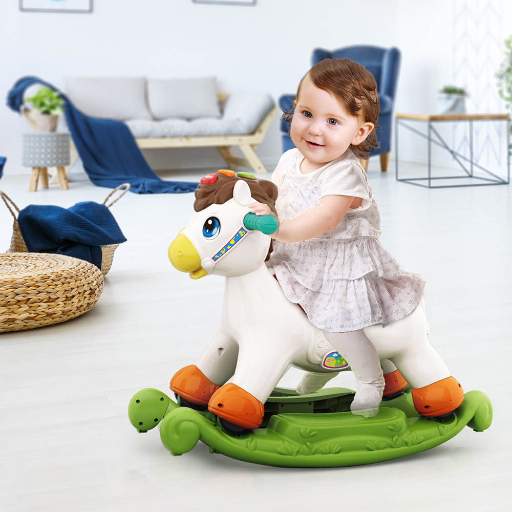 Moon - 2-in-1 Rocking and Riding Pony Kids Toy with Lights, Music, Alphabets and Counting