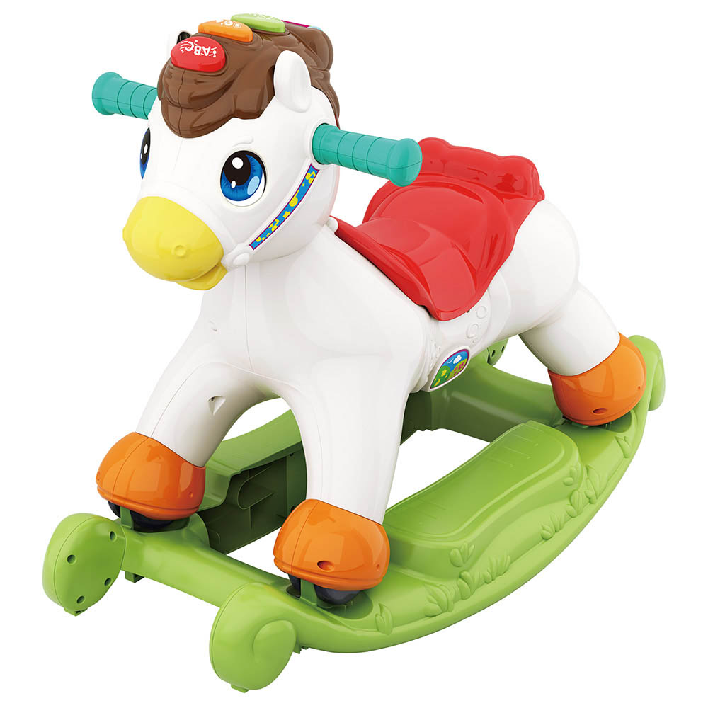 Moon - 2-in-1 Rocking and Riding Pony Kids Toy with Lights, Music, Alphabets and Counting