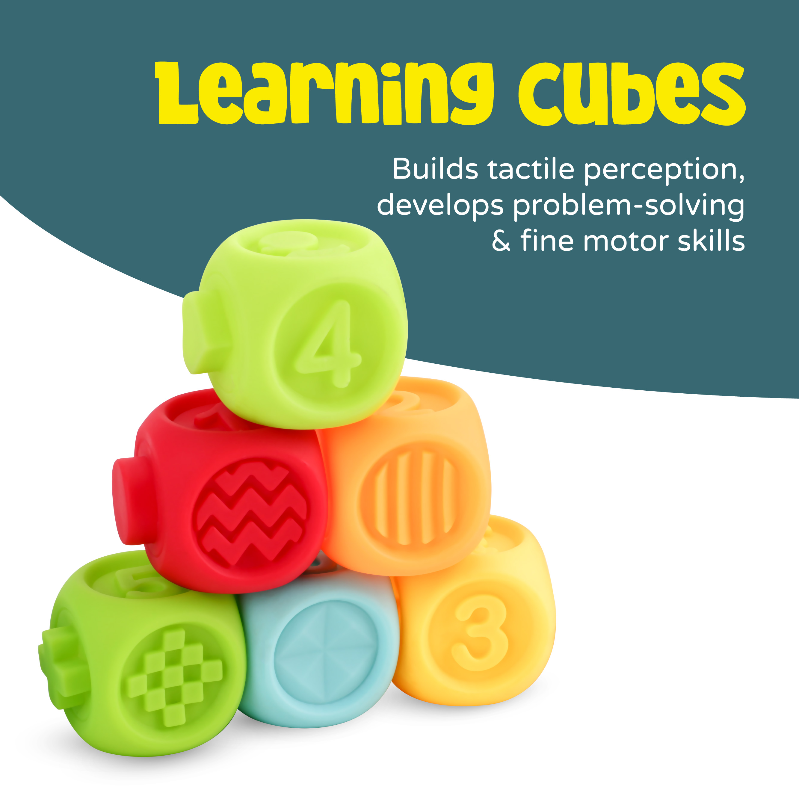 Moon - Baby Learning Cubes, Educational Toy With Number Block Cubes & Animal Toys - Multicolor