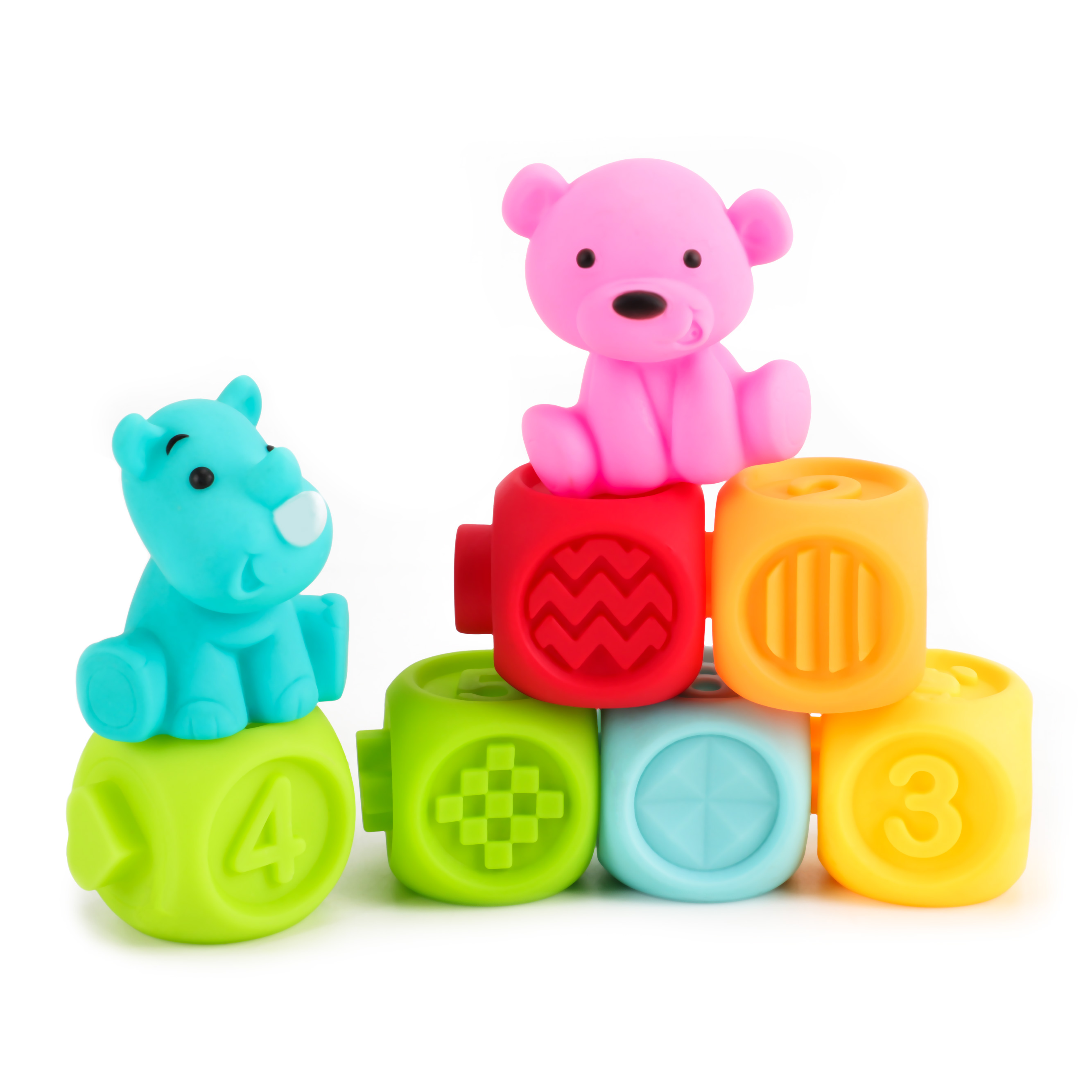 Moon - Baby Learning Cubes, Educational Toy With Number Block Cubes & Animal Toys - Multicolor