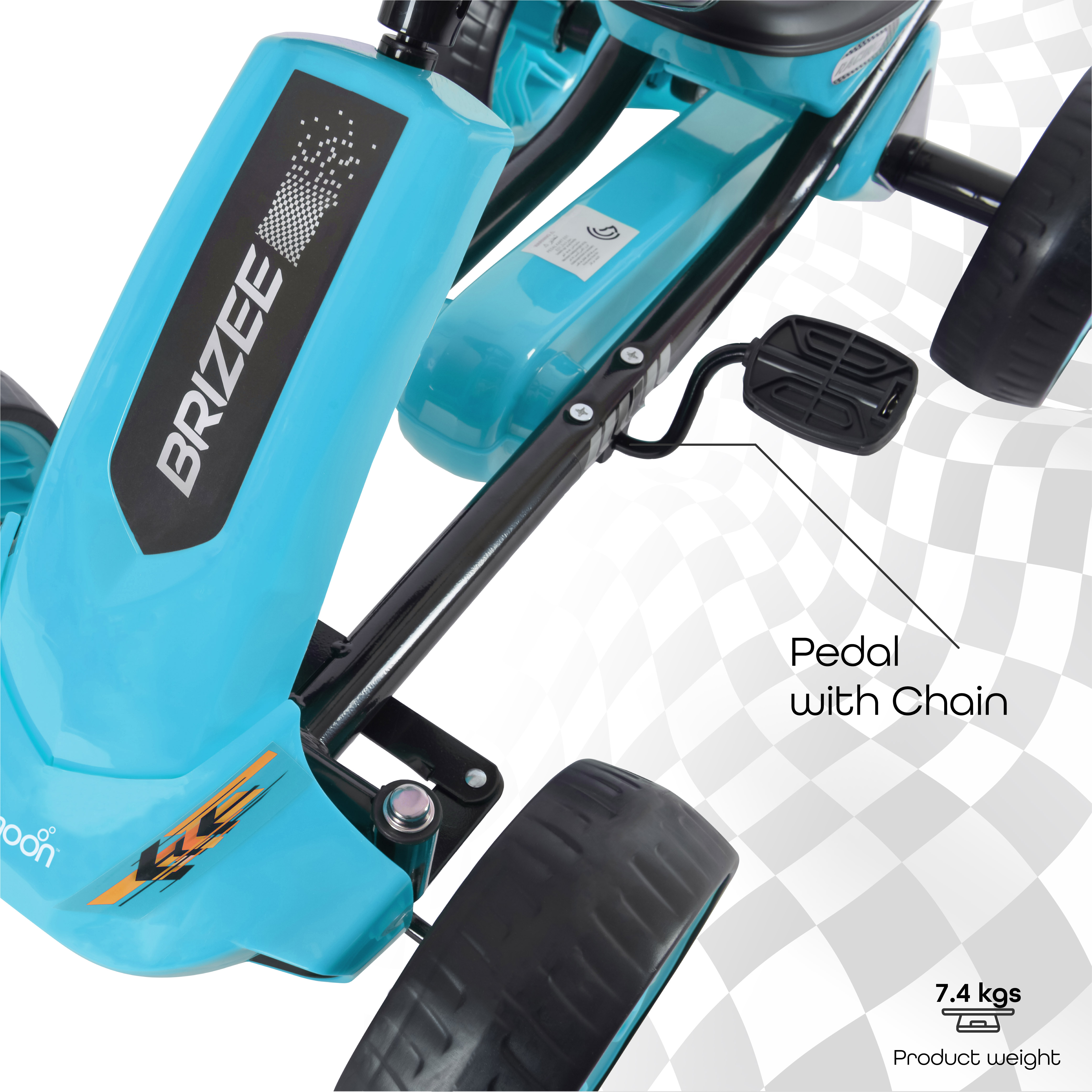 Moon - Brizee Baby Pedal Go Kart Ride On - Blue and Black