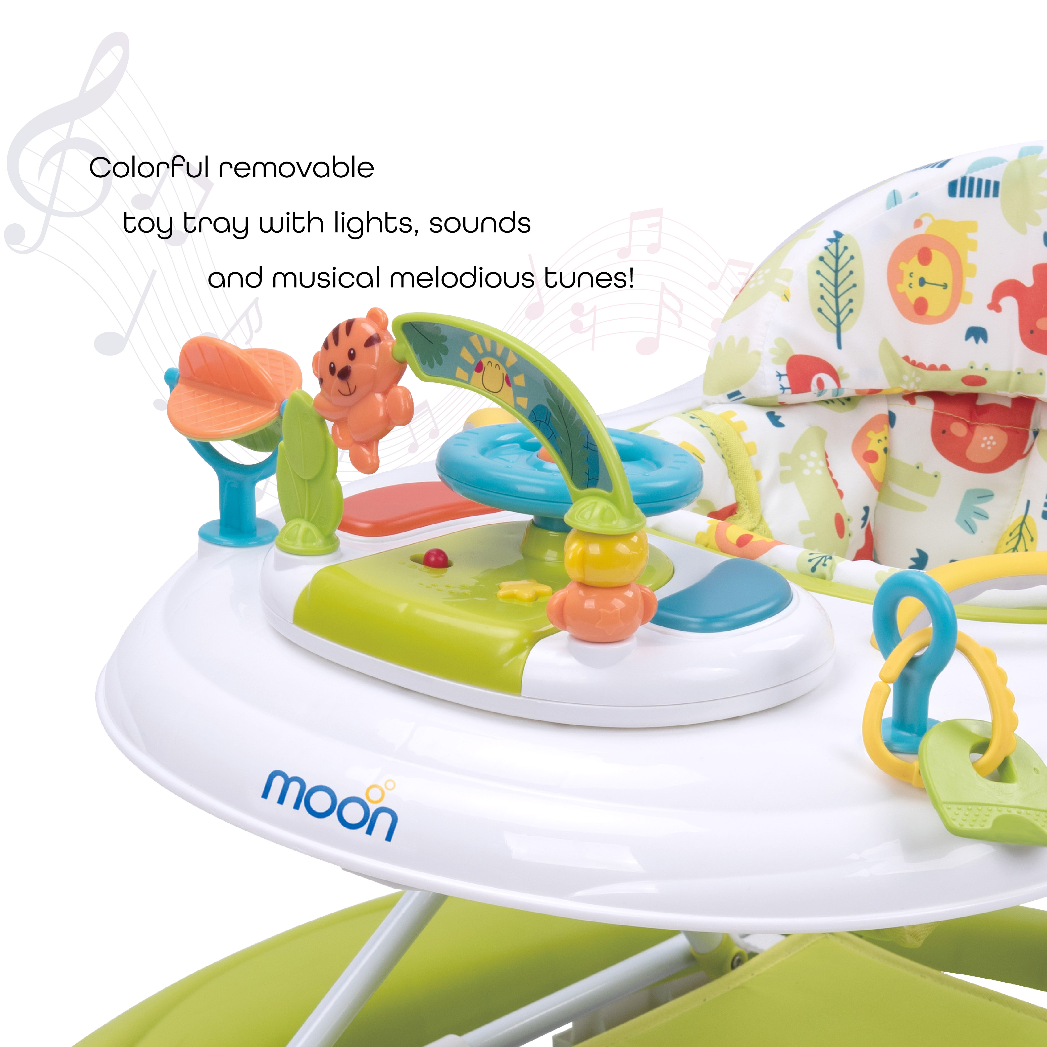 Moon - Crusie 4-in-1 Walker With Music Box - Green