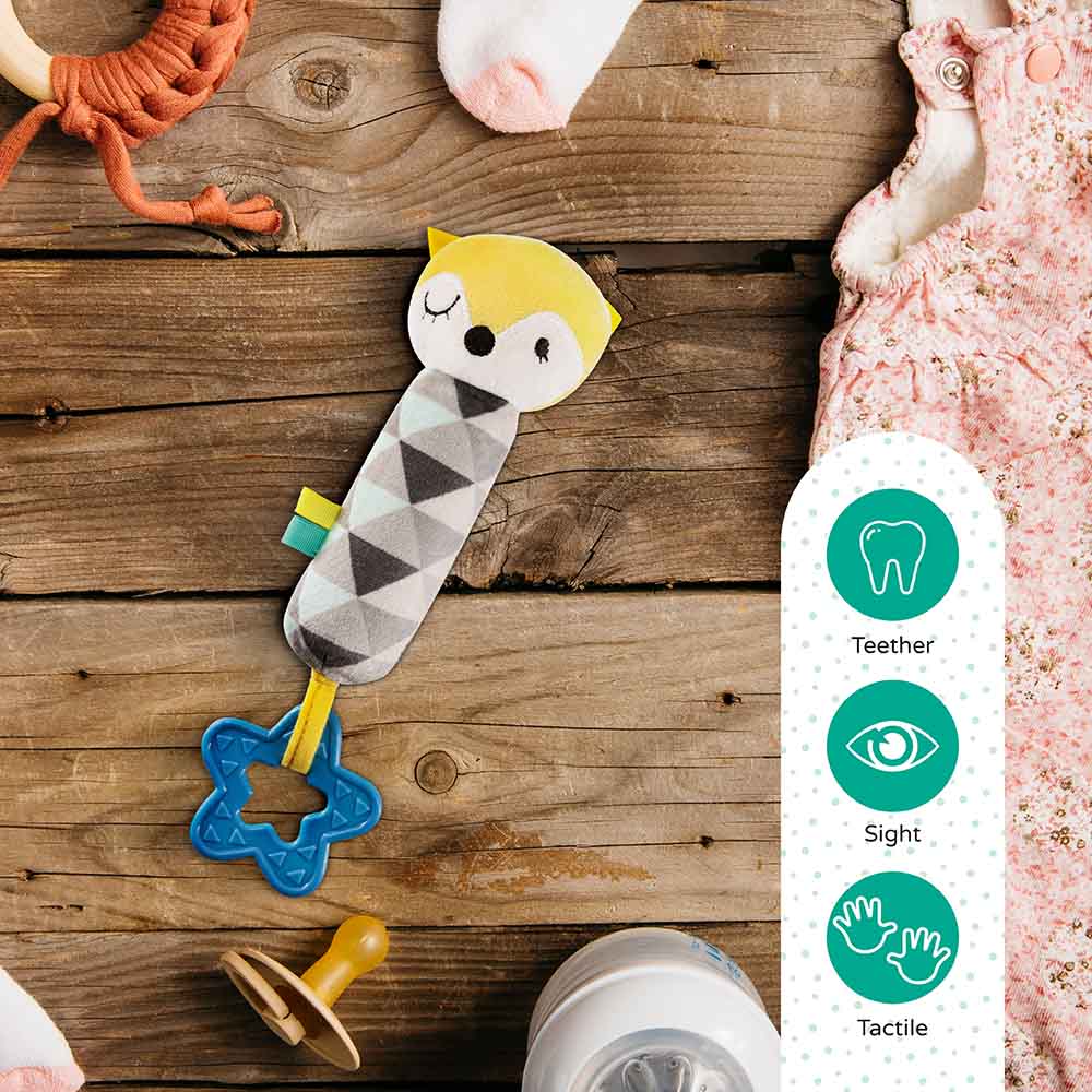 Moon - Good Night Soft Rattle Plush Toy & Teether - Fox