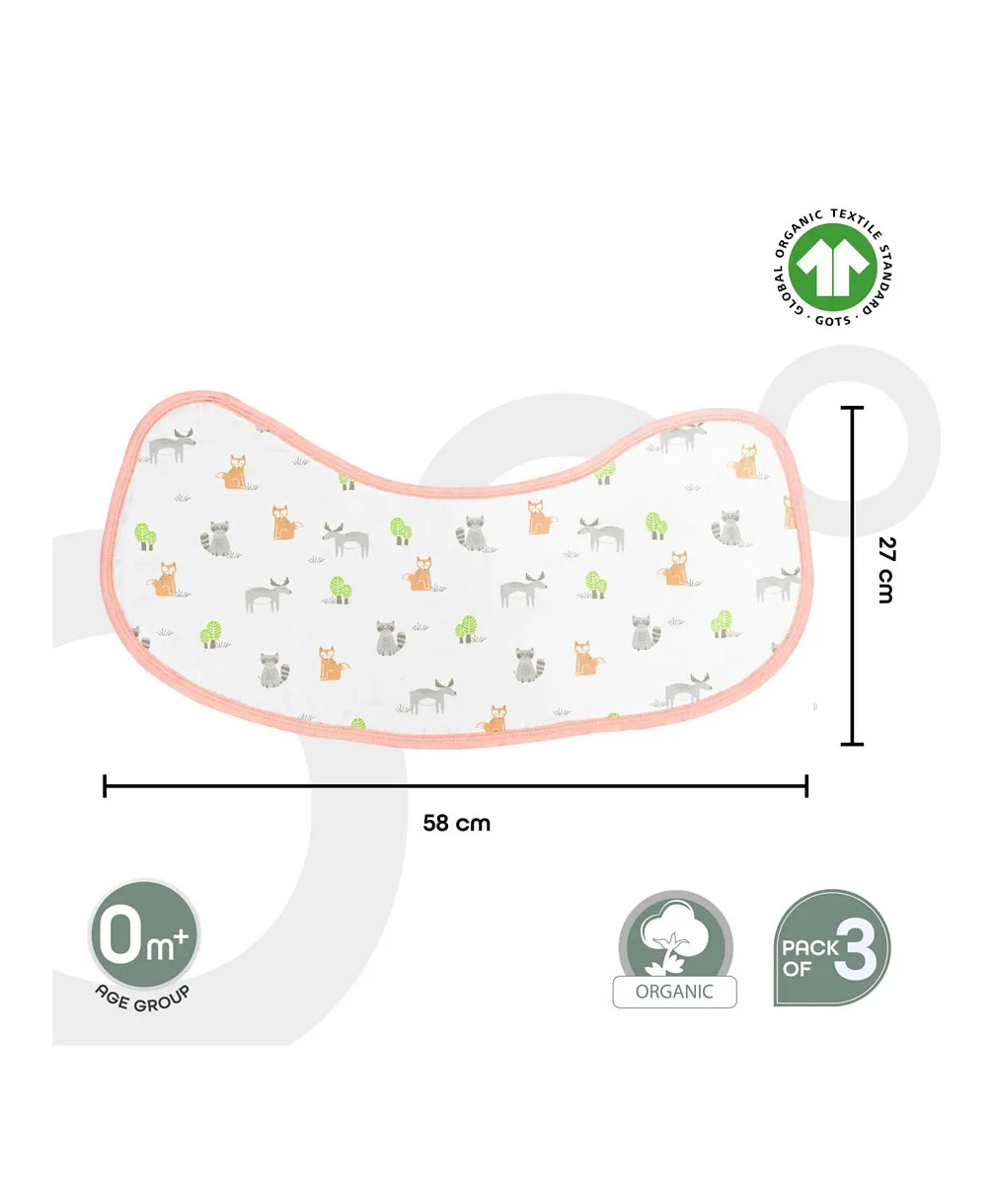 Moon - Organic Burpy Bib Pack of 3 - Forest & Grey
