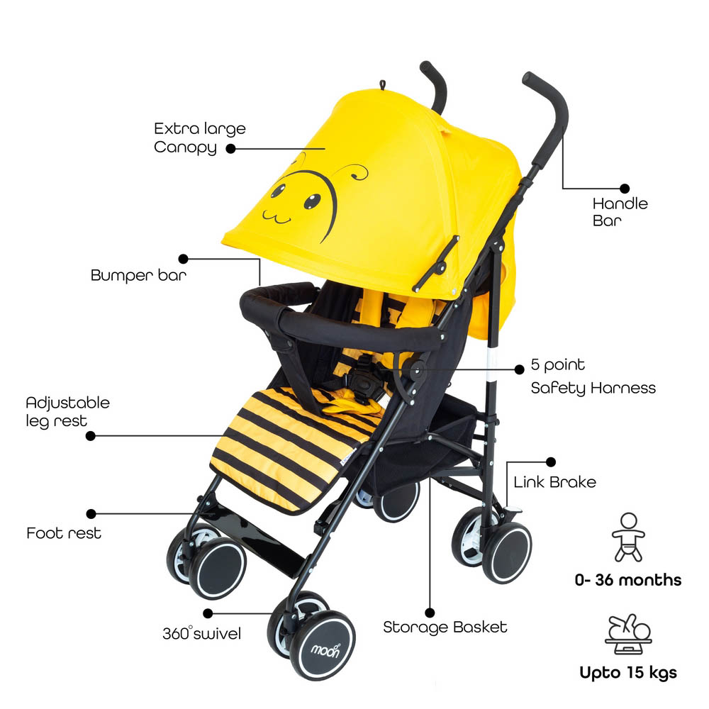 Moon - Safari Ultra Light Weight/Character Baby Stroller - Lion
