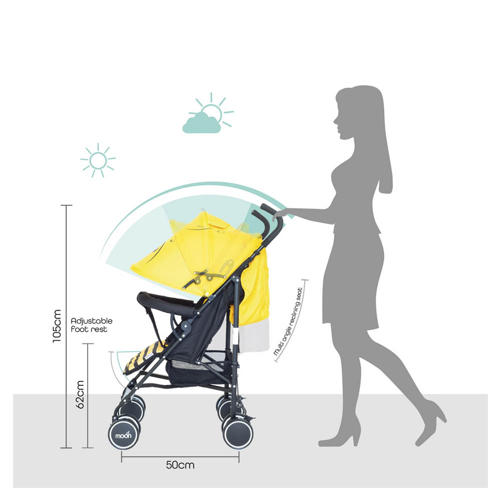 Moon - Safari Ultra Light Weight/Character Baby Stroller - Lion