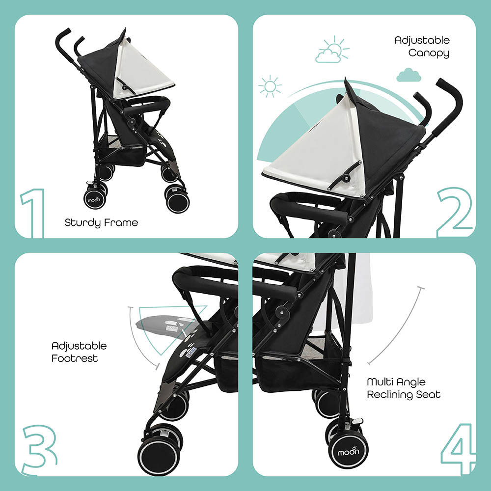Moon - Safari Ultra Light Weight/Character Baby Stroller - Panda