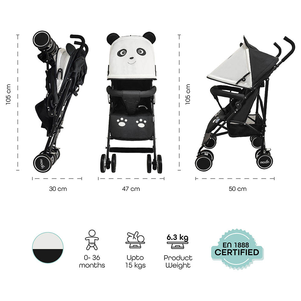 Moon - Safari Ultra Light Weight/Character Baby Stroller - Panda