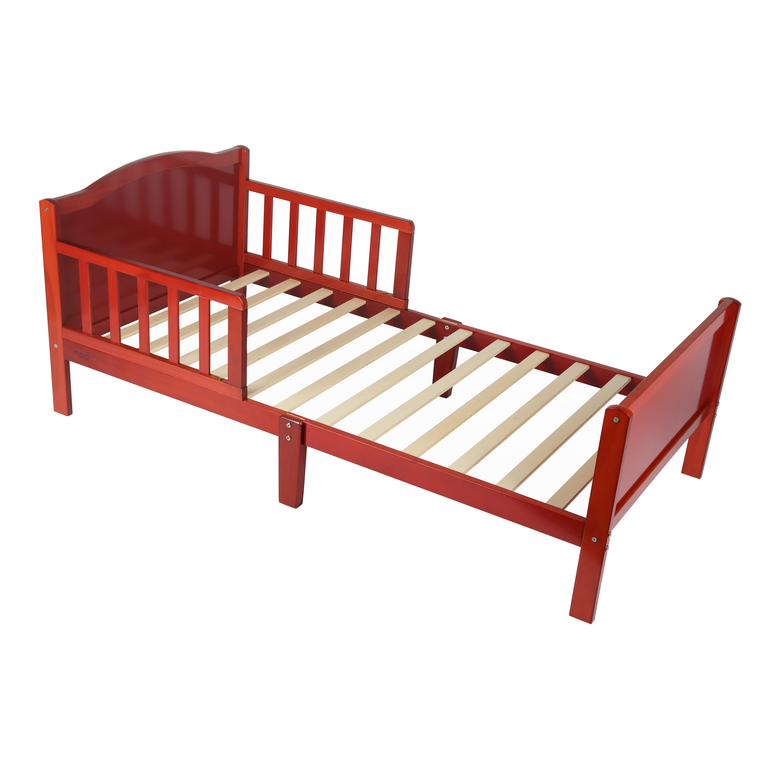 Moon - Wooden Toddler Bed(143 X 73 X 60) With Safety Guard Rail - Brown