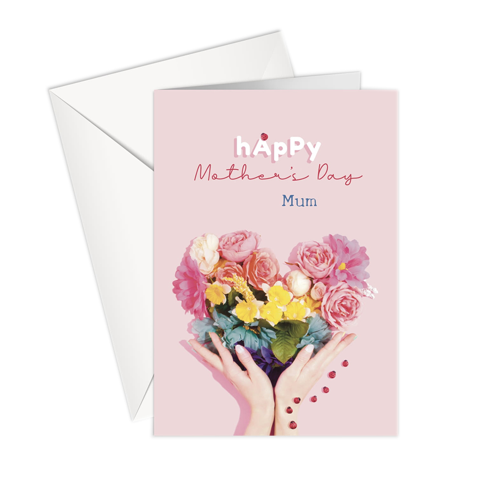 SharetheLove - Mother's Day Greeting Card - Flowers In Heart Shape 