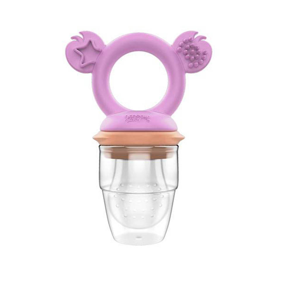 Cherub Baby - Silicone Fresh Food Feeder + Teether Pink/Orange 