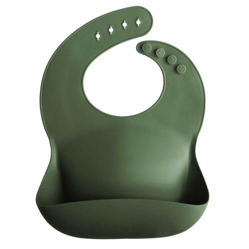 Mushie - Silicone Baby Bib Solid Colors - Forest Green