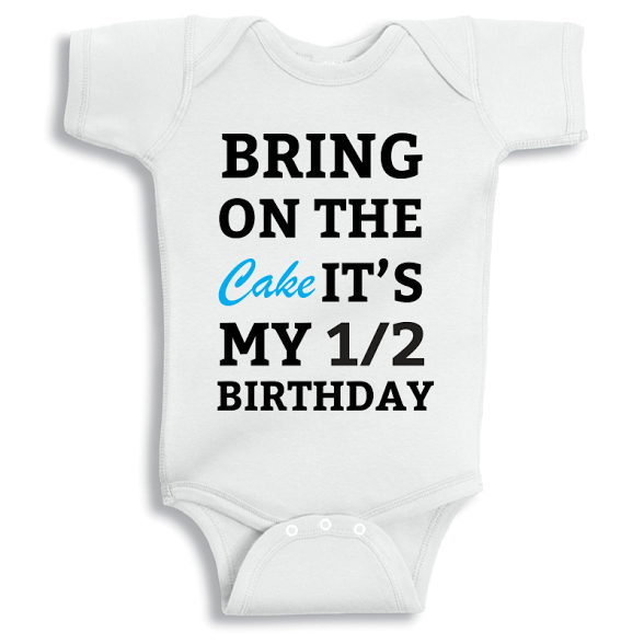 Twinkle Hands My 1/2 birthday Onesie, Bodysuit, Romper