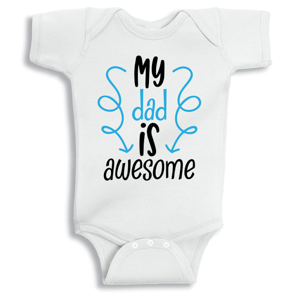 Twinkle Hands My Dad is Awesome Baby Onesie, Bodysuit, Romper