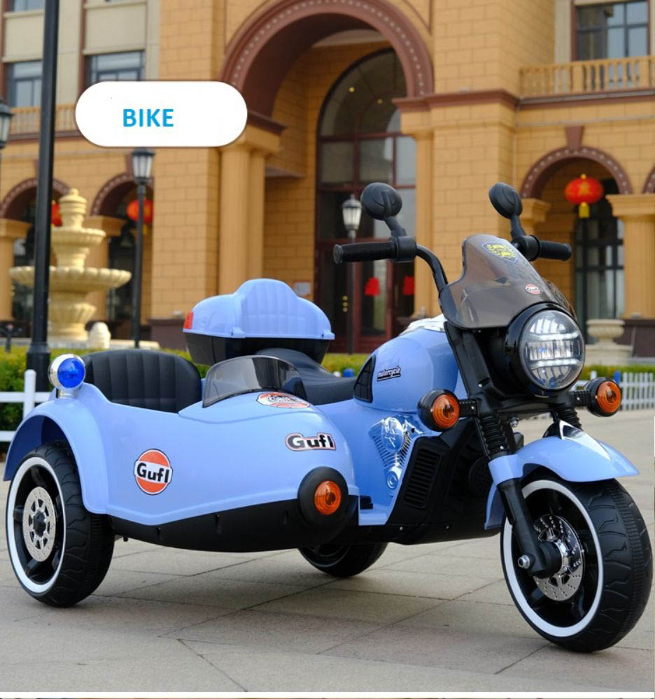 Myts - Electric Motorcycle With Side Car 2 Seater for Kids - Blue