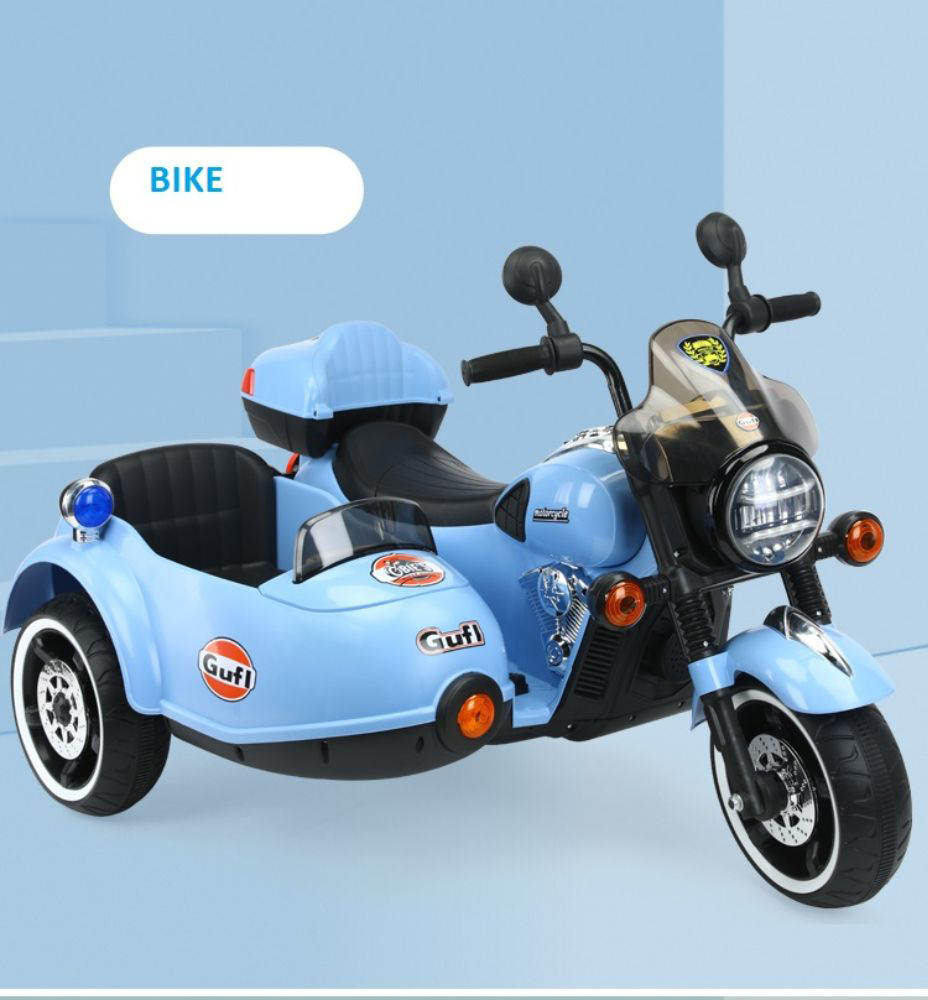 Myts - Electric Motorcycle With Side Car 2 Seater for Kids - Blue