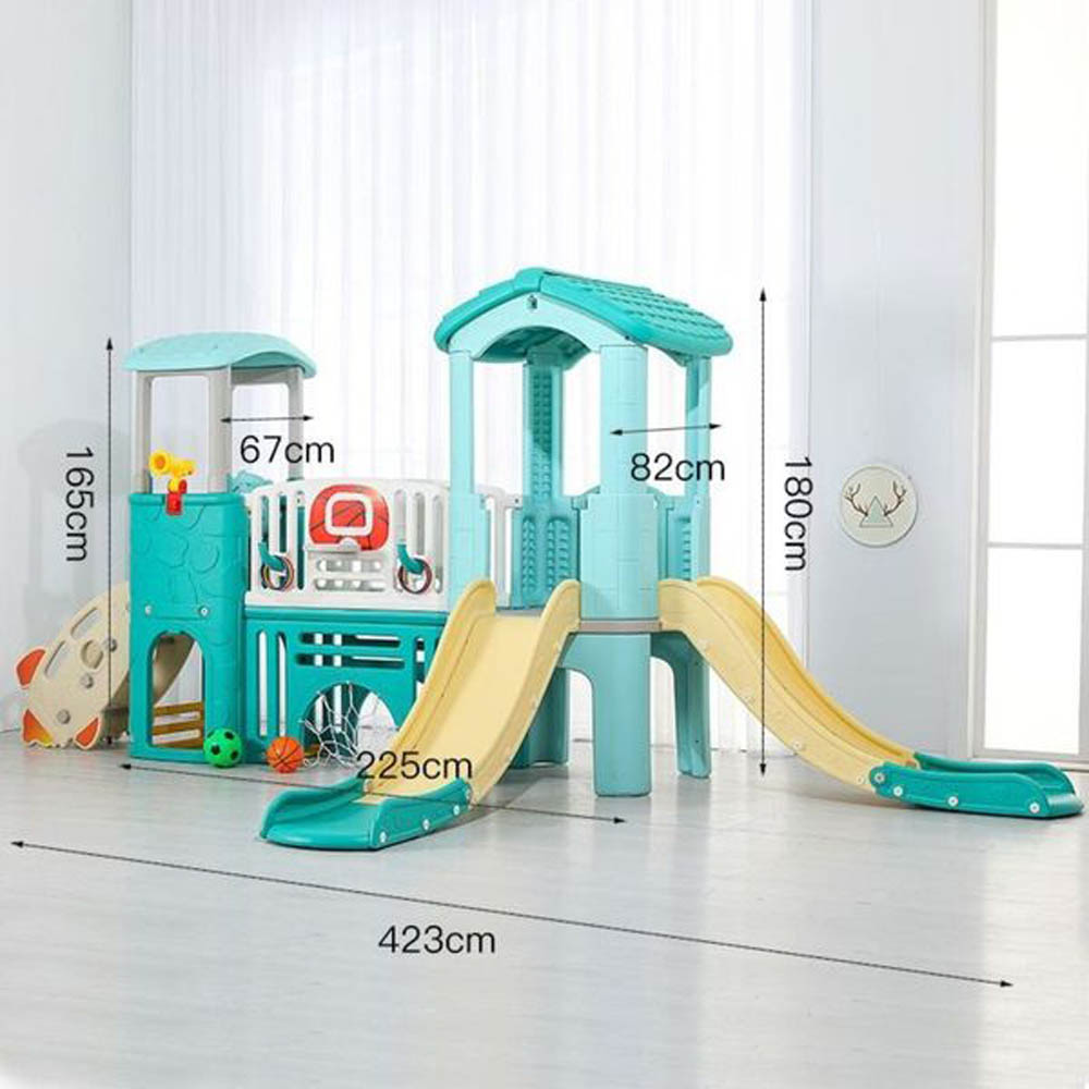 Myts - Indoor and Outdoor Multiplay Airplane Activity Tower With 2 Slides For Kids