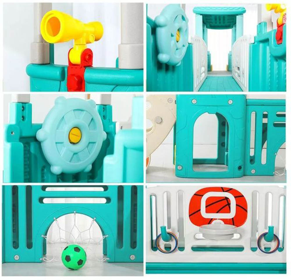 Myts - Indoor and Outdoor Multiplay Airplane Activity Tower With 2 Slides For Kids