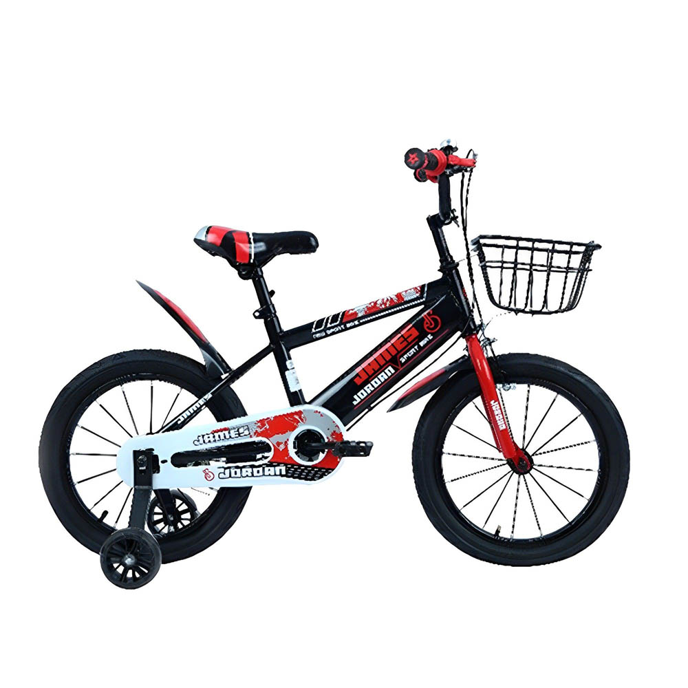 Myts - JNJ Kids 12 Inch Bicycle With Basket - Black Red
