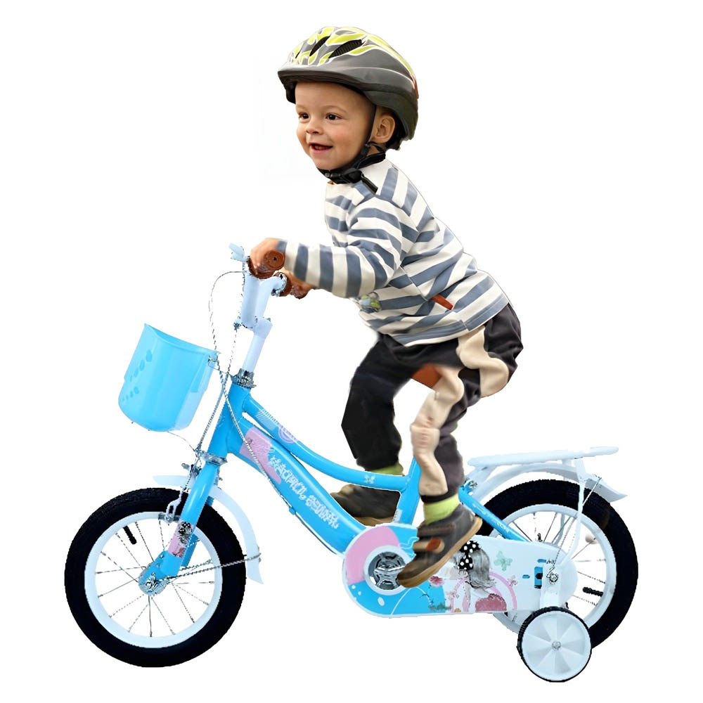Myts - JNJ Kids 12 Inch Bicycle With Basket - Light Blue