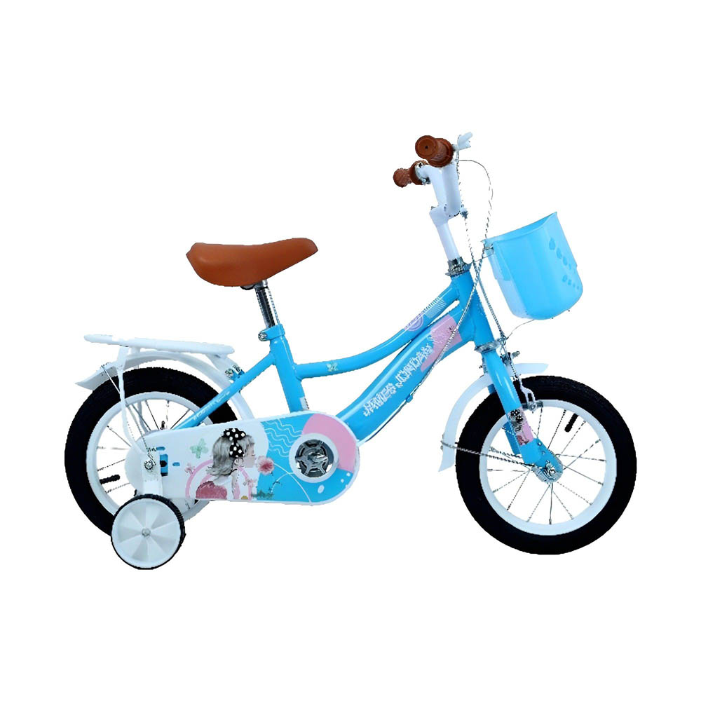 Myts - JNJ Kids 12 Inch Bicycle With Basket - Light Blue
