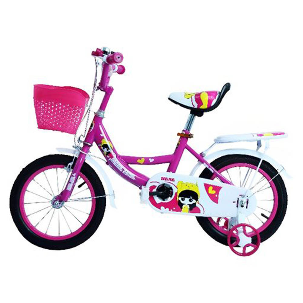 Myts - JNJ Kids 16 inch Bicycle With Basket Dark - Pink