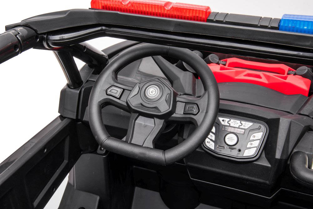 Myts - Kids 12v Police Utv Buggy Electric Rideon - Black