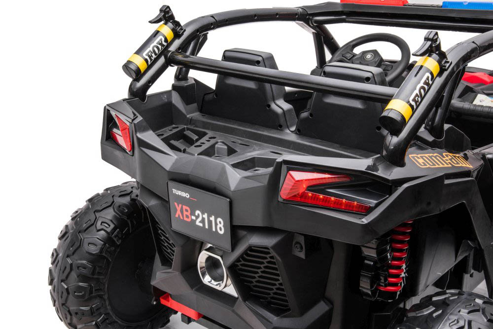 Myts - Kids 12v Police Utv Buggy Electric Rideon - Black