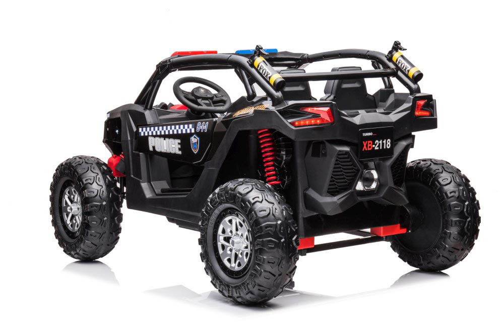 Myts - Kids 12v Police Utv Buggy Electric Rideon - Black