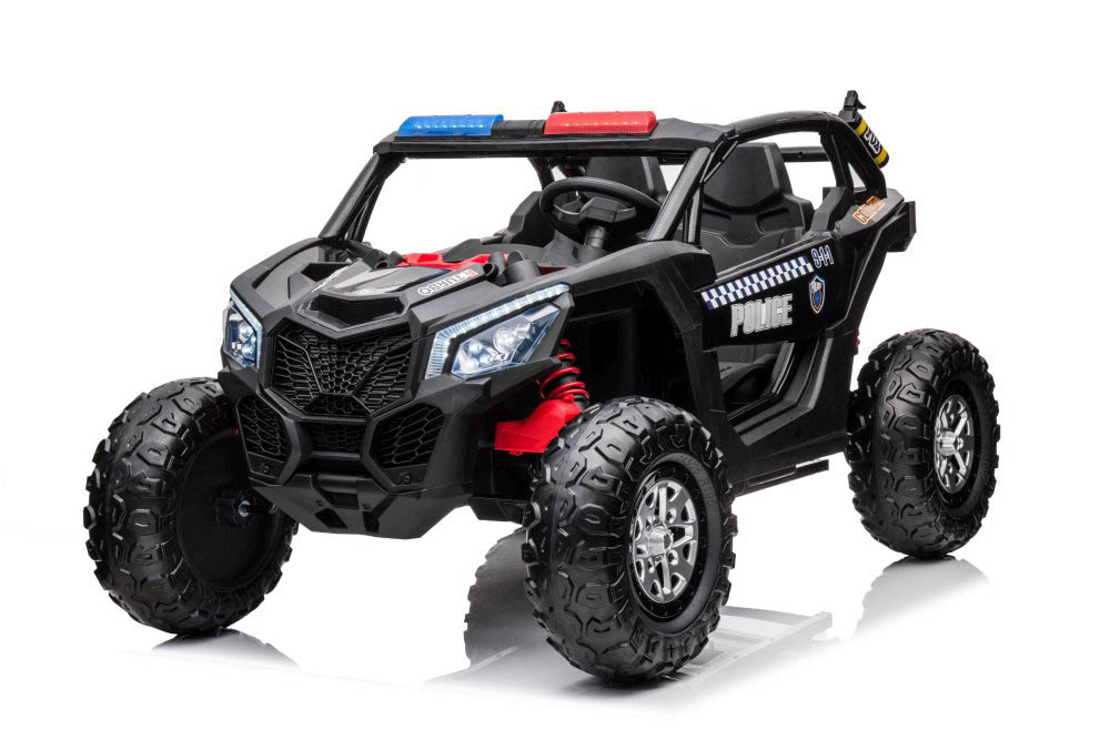 Myts - Kids 12v Police Utv Buggy Electric Rideon - Black
