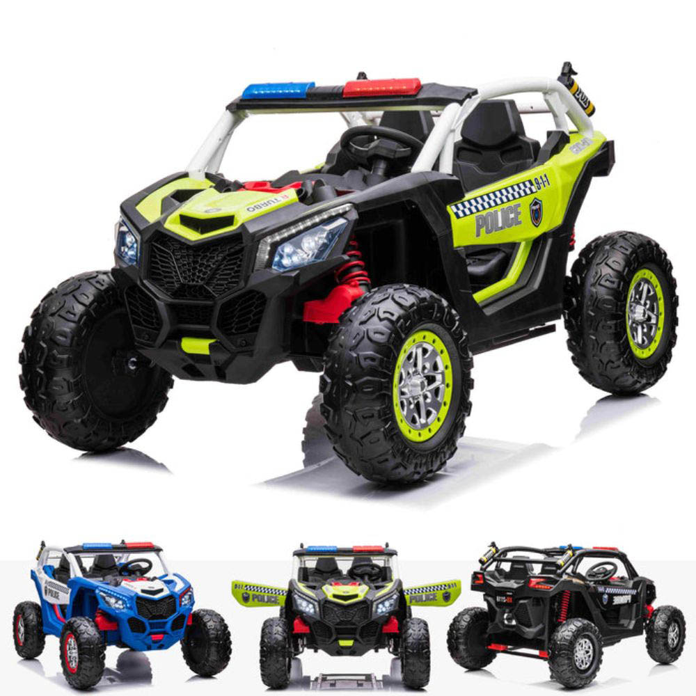 Myts - Kids 12v Police Utv Buggy Electric Rideon - Green