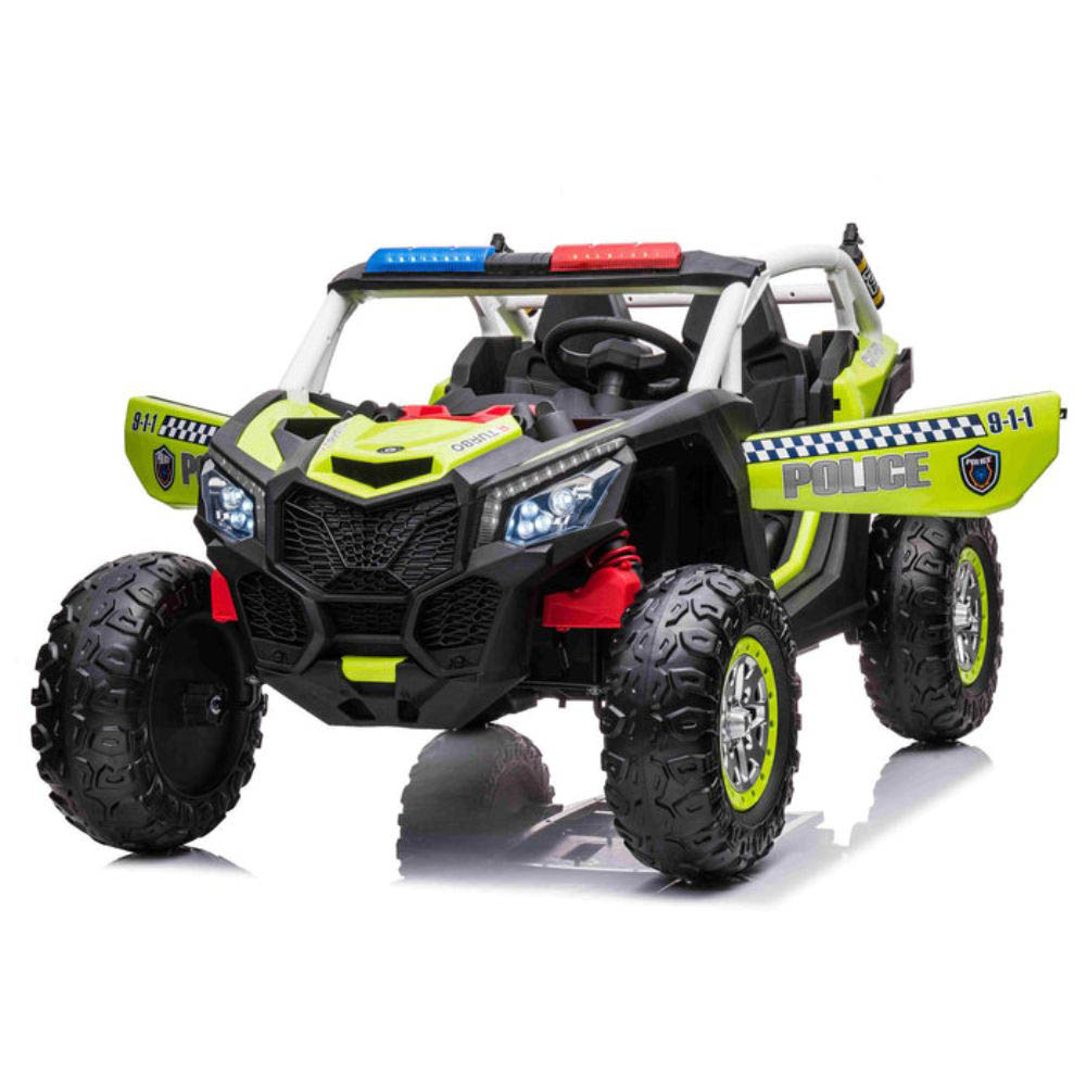 Myts - Kids 12v Police Utv Buggy Electric Rideon - Green