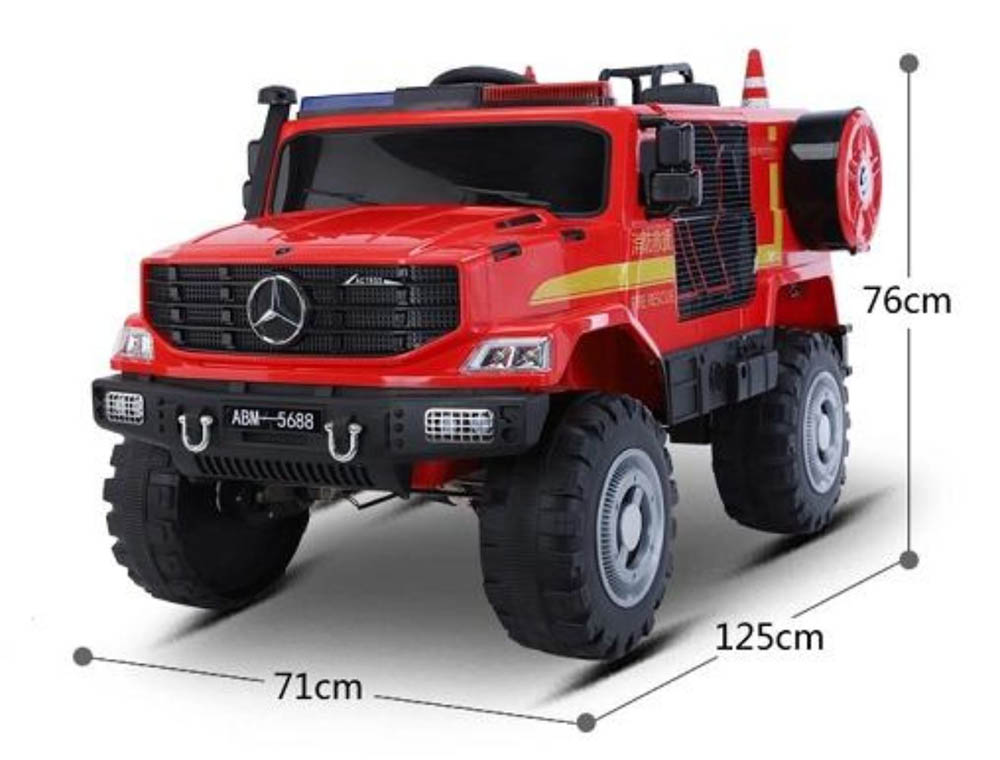Myts - Kids Mercedes Benz Style Fire Engine 2 Seater - Red