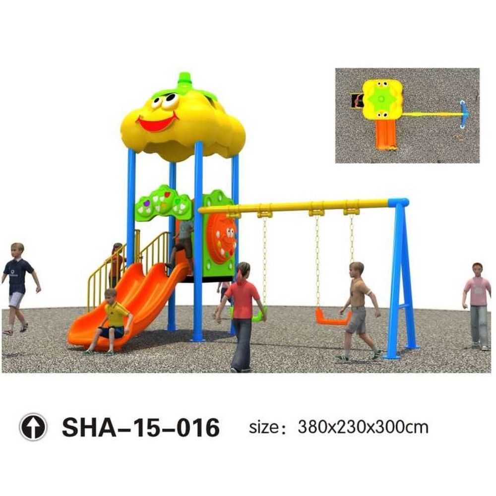 Myts - Mega Yellow Fellow Kids Slide And Swings