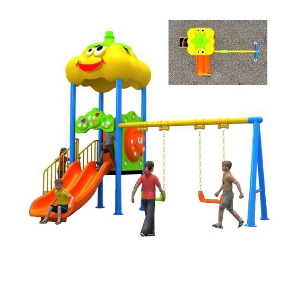 Myts - Mega Yellow Fellow Kids Slide And Swings